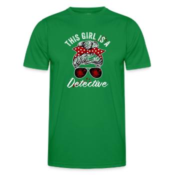 Cette fille est un détective - T-shirt sport Homme - vert - Devant - AI Model Male 178 dark (178cm)