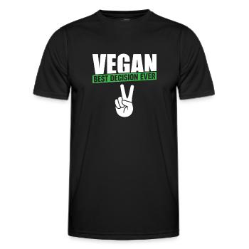 Vegan Best Decision Ever - Men's Functional T-Shirt - black - Front - AI Model Male 178 dark (178cm)