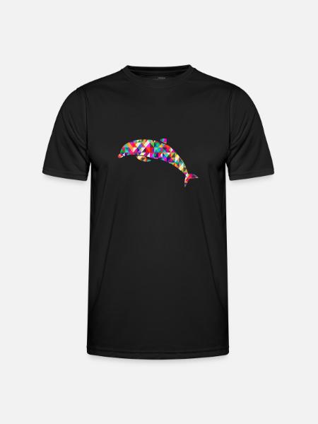 Dolphin Mosaic Colorful - Men's Functional T-Shirt - black