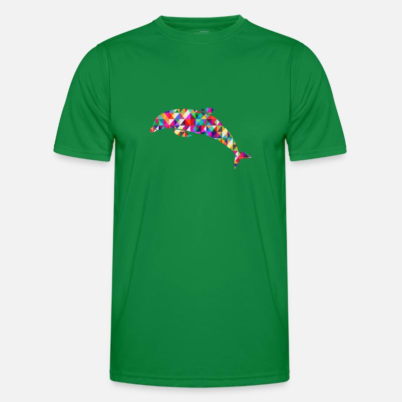 Delfin Mosaik Bunt Männer Funktions-T-Shirt
