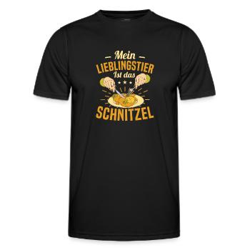 Schnitzel Mein Lieblingstier ist das Schnitzel - Männer Funktions-T-Shirt - Schwarz - Vorne - AI Model Male 178 dark (178cm)