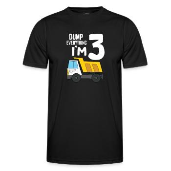 Dump Truck 3rd Birthday Dump Everything I'm 3 - Männer Funktions-T-Shirt - Schwarz - Vorne - AI Model Male 178 dark (178cm)