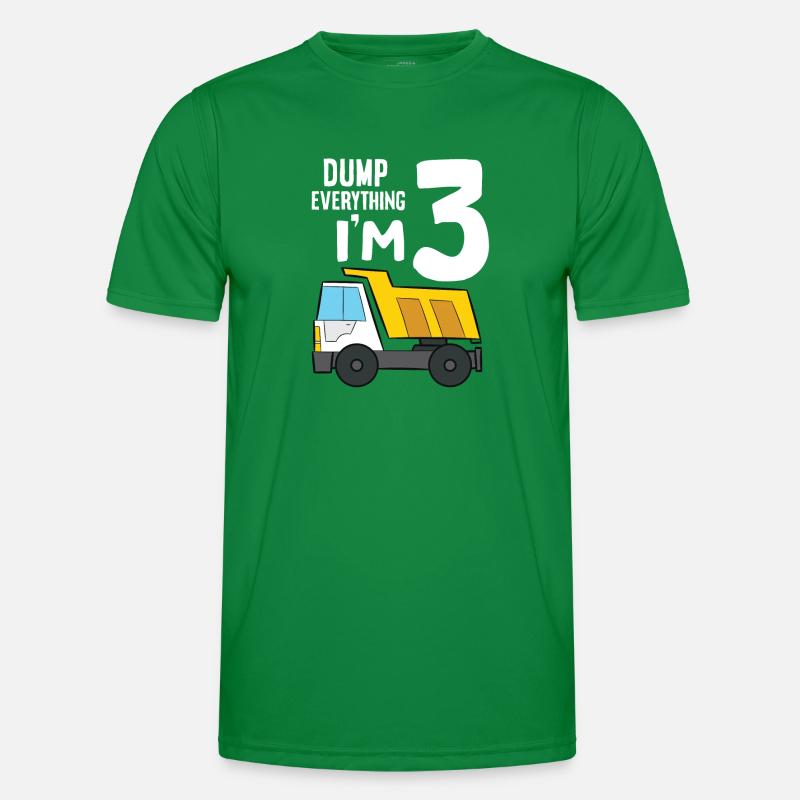 Dump Truck 3rd Birthday Dump Everything I'm 3 Männer Funktions-T-Shirt