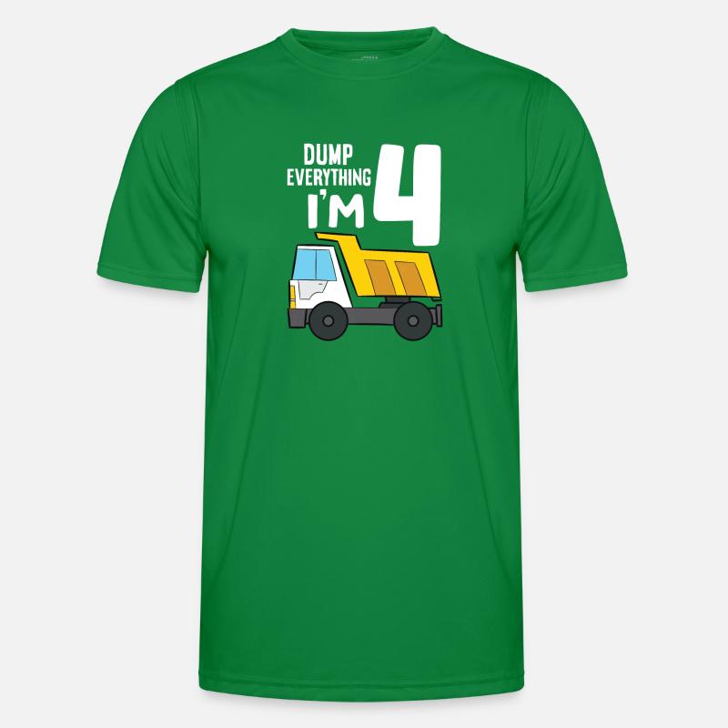 Dump Truck 4th Birthday Dump Everything I'm 4 Männer Funktions-T-Shirt