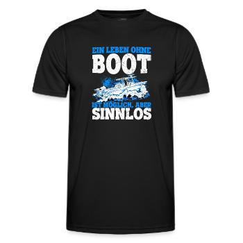 Boot Yacht Jolle Kajak Fan Geschenk Kapitän Schiff - Männer Funktions-T-Shirt - Schwarz - Vorne - AI Model Male 178 dark (178cm)