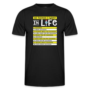 Élevage de poulets Élevage de volailles - T-shirt sport Homme - noir - Devant - AI Model Male 178 dark (178cm)