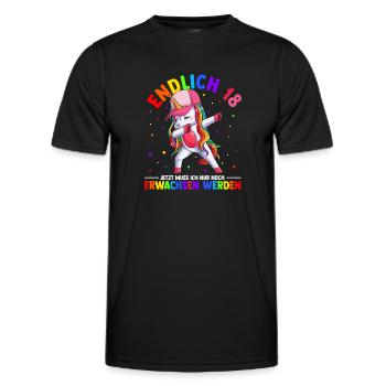 Endlich 18 Jetzt Muss Ich Nur Noch Erwachsen Werde - Männer Funktions-T-Shirt - Schwarz - Vorne - AI Model Male 178 dark (178cm)