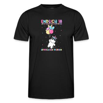 Endlich 18 Jetzt Muss Ich Nur Noch Erwachsen Werde - Männer Funktions-T-Shirt - Schwarz - Vorne - AI Model Male 178 dark (178cm)