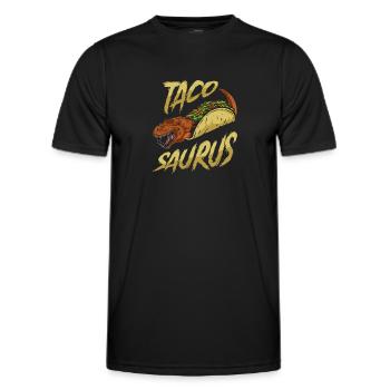 Dinosaur Adult dinosaur - Men's Functional T-Shirt - black - Front - AI Model Male 178 dark (178cm)