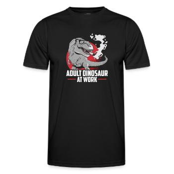 Dinosaur Adult dinosaur - Men's Functional T-Shirt - black - Front - AI Model Male 178 dark (178cm)