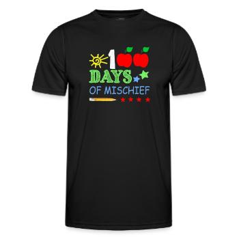 Crayon 100e jour de méfait 100 jours d’école - T-shirt sport Homme - noir - Devant - AI Model Male 178 dark (178cm)