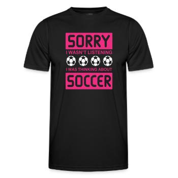 I Wasn't Listening I Was Thinking About Soccer - Männer Funktions-T-Shirt - Schwarz - Vorne - AI Model Male 178 dark (178cm)