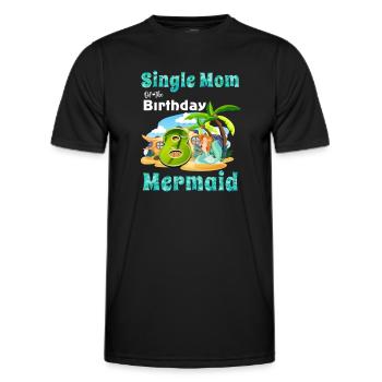 Mermaid Single Maman Du 8ème Anniversaire - T-shirt sport Homme - noir - Devant - AI Model Male 178 dark (178cm)