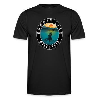 Bowman Lake Wisconsin Kayak - T-shirt sport Homme - noir - Devant - AI Model Male 178 dark (178cm)