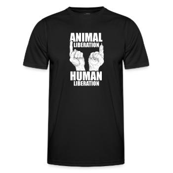 Animal Liberation Human Liberation Animal Lover Zo - Männer Funktions-T-Shirt - Schwarz - Vorne - AI Model Male 178 dark (178cm)