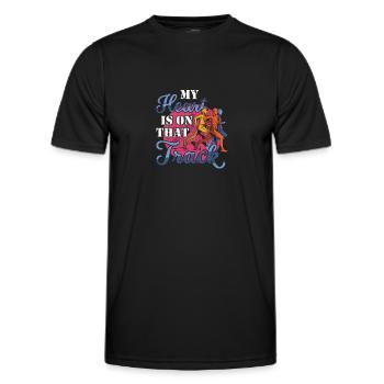 Mein Herz Ist Auf Dieser Strecke Läufer - Männer Funktions-T-Shirt - Schwarz - Vorne - AI Model Male 178 dark (178cm)