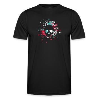 Éclaboussure de couleur de crâne d'Halloween - T-shirt sport Homme - noir - Devant - AI Model Male 178 dark (178cm)