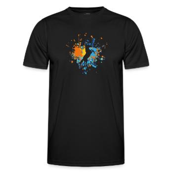 Grande éclaboussure de couleur de cheval - T-shirt sport Homme - noir - Devant - AI Model Male 178 dark (178cm)