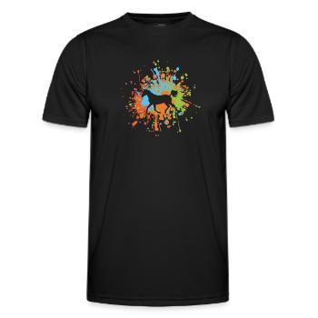 Éclaboussure de couleur de cheval - T-shirt sport Homme - noir - Devant - AI Model Male 178 dark (178cm)