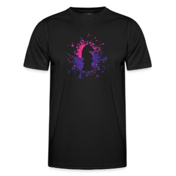 Éclaboussure de couleur de cheval d'échecs - T-shirt sport Homme - noir - Devant - AI Model Male 178 dark (178cm)