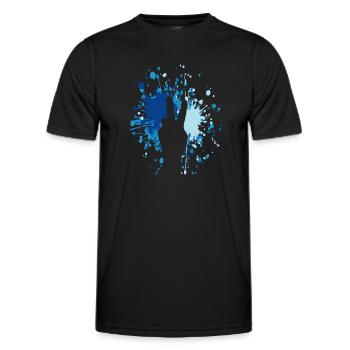 Victoire Paix Main Signe Icône Couleur Splash - T-shirt sport Homme - noir - Devant - AI Model Male 178 dark (178cm)