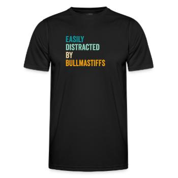 Easily Distracted By Bullmastiffs - Men's Functional T-Shirt - black - Front - AI Model Male 178 dark (178cm)