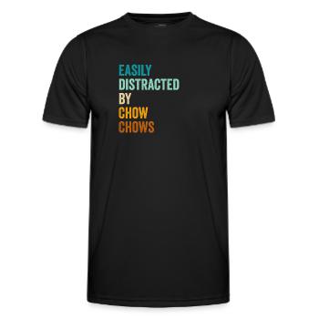 Facilement distrait par Chow Chows - T-shirt sport Homme - noir - Devant - AI Model Male 178 dark (178cm)