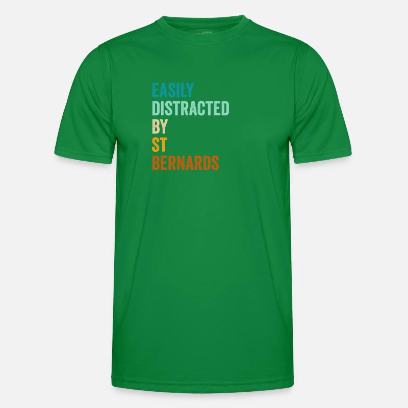 Easily Distracted By St Bernards Men's Functional T-Shirt