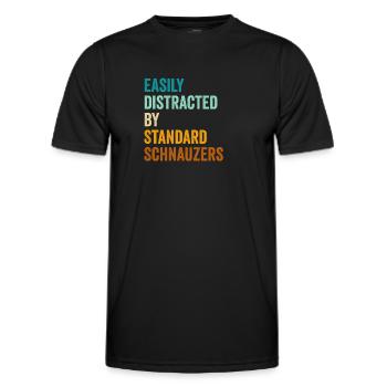 Facilement distrait par les schnauzers standard - T-shirt sport Homme - noir - Devant - AI Model Male 178 dark (178cm)