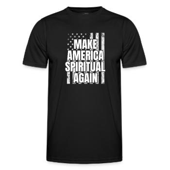 Rendre l’Amérique spirituelle à nouveau chrétienne patriotique - T-shirt sport Homme - noir - Devant - AI Model Male 178 dark (178cm)