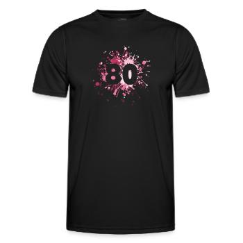 Nombre 80e éclaboussure de couleur - T-shirt sport Homme - noir - Devant - AI Model Male 178 dark (178cm)