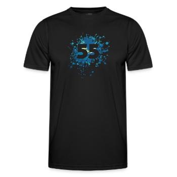 Numéro 55e éclaboussure de couleur - T-shirt sport Homme - noir - Devant - AI Model Male 178 dark (178cm)