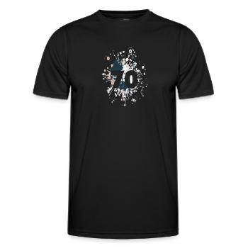 Numéro 70e éclaboussure de couleur - T-shirt sport Homme - noir - Devant - AI Model Male 178 dark (178cm)