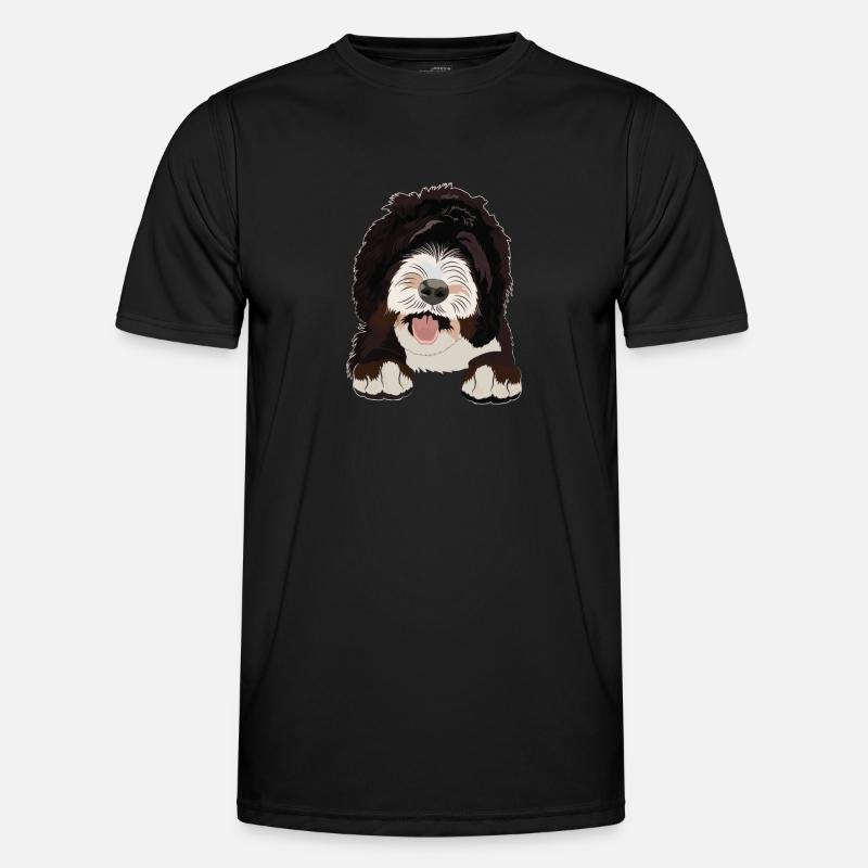 Sheepadoodle Hund Geschenk - Männer Funktions-T-Shirt - Schwarz