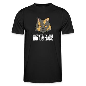 Chat écaille de tortue Je t’entends Je ne suis tout simplement pas - T-shirt sport Homme - noir - Devant - AI Model Male 178 dark (178cm)