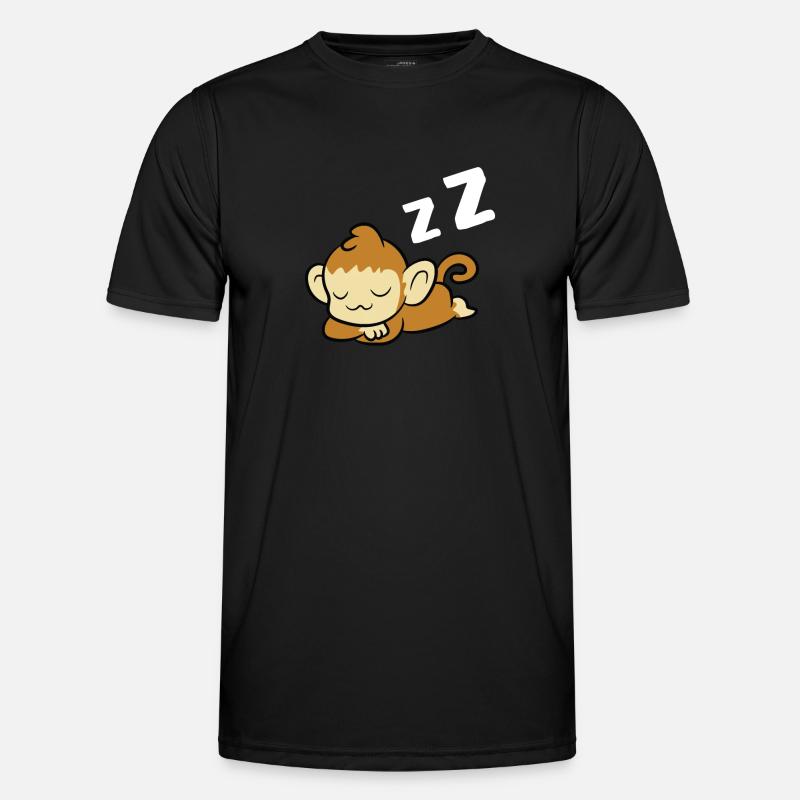 Schlafender Affe Pyjama Lazy Monkey - Männer Funktions-T-Shirt - Schwarz