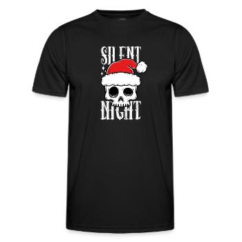 Skull Christmas Design Silent Night - Men's Functional T-Shirt - black - Front - AI Model Male 178 dark (178cm)