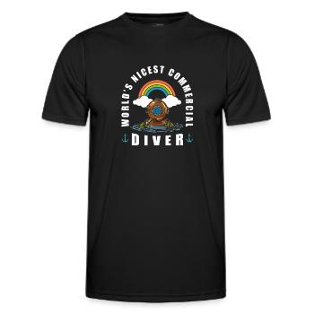 Diving Divers Commercial Diving - Men's Functional T-Shirt - black - Front - AI Model Male 178 dark (178cm)