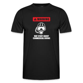 Diving Divers Commercial Diving - Men's Functional T-Shirt - black - Front - AI Model Male 178 dark (178cm)