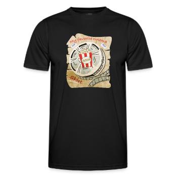 Cinéma cinéma avec pop-corn - T-shirt sport Homme - noir - Devant - AI Model Male 178 dark (178cm)