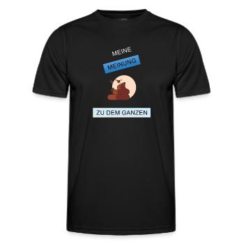 Meine Meinung zu dem Ganzen - Männer Funktions-T-Shirt - Schwarz - Vorne - AI Model Male 178 dark (178cm)