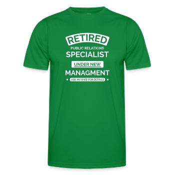 Retired Public Relations Specialist - Men's Functional T-Shirt - kelly green - Front - AI Model Male 178 dark (178cm)