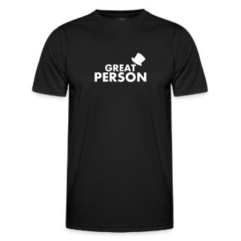 Great Person by HOB Products - Men's Functional T-Shirt - black - Front - AI Model Male 178 dark (178cm)