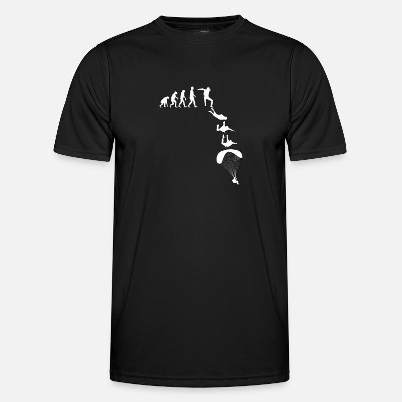 Evolution Graphic Paragliding Paraglider Skydiver - Männer Funktions-T-Shirt - Schwarz