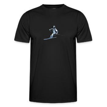 Skiing Apres Ski Astronaut - Men's Functional T-Shirt - black - Front - AI Model Male 178 dark (178cm)