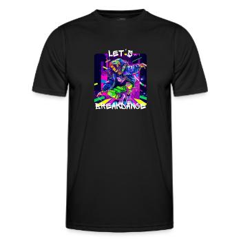 Woman dances breakdancing on the street in - Men's Functional T-Shirt - black - Front - AI Model Male 178 dark (178cm)