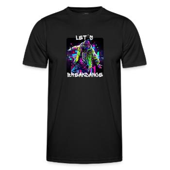 Man dances breakdancing on the street in - Men's Functional T-Shirt - black - Front - AI Model Male 178 dark (178cm)