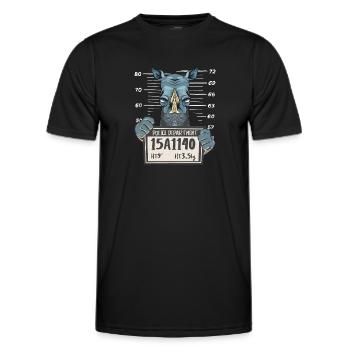 Nashorn Rhino Polizeifoto - Männer Funktions-T-Shirt - Schwarz - Vorne - AI Model Male 178 dark (178cm)