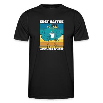 Vogel Ornithologe Kaffee Sonnenbrille - Männer Funktions-T-Shirt - Schwarz - Vorne - AI Model Male 178 dark (178cm)