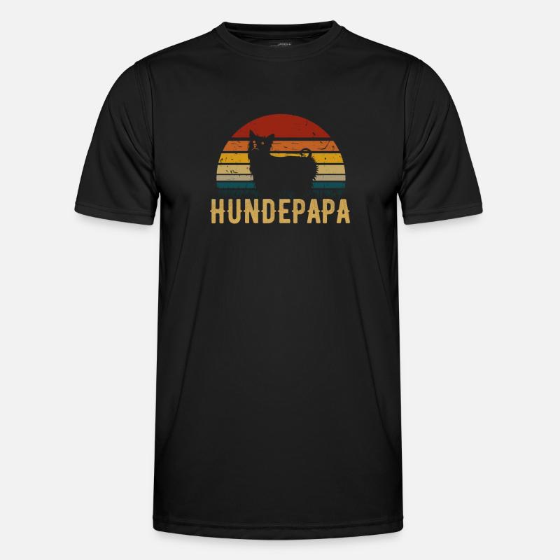 Hundepapa eines Yorkshire Terrier - Männer Funktions-T-Shirt - Schwarz